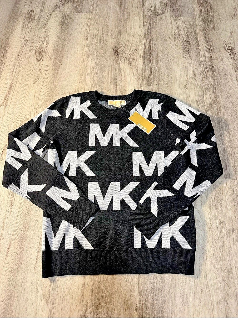 Michael Kors MK Logo Sweater in Black & White NWT
